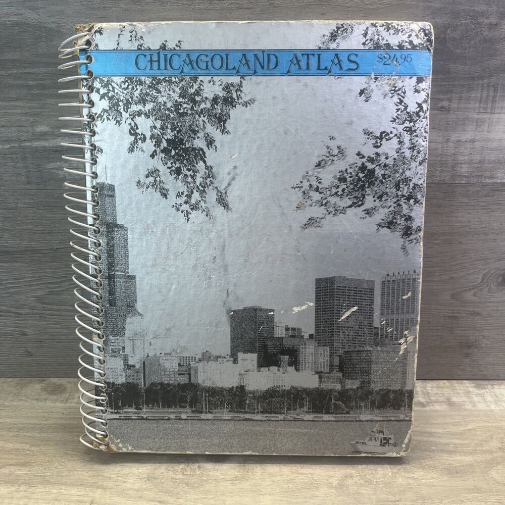 Chicagoland Atlas 1980 Chicago Suburbs Counties Maps Spiral